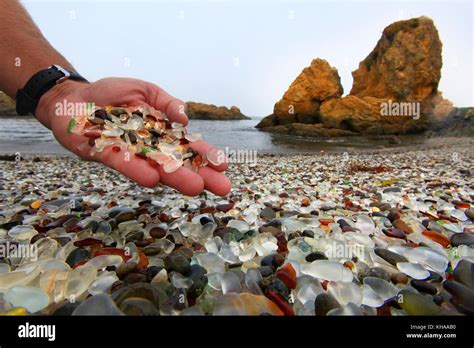 Usa Californie Fort Bragg Glass Beach Stock Photo Alamy