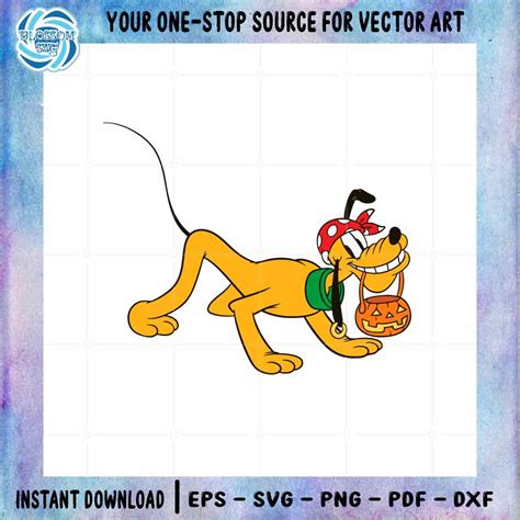 Halloween Pluto Dog Pumpkin SVG Disney Character Files