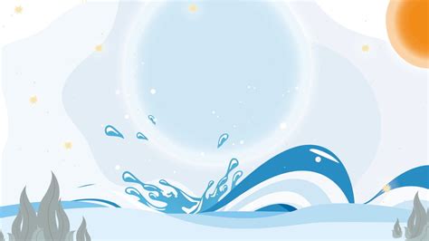 Simple Ocean Wave Banner Background Material, Spray, Blue, Simple ...