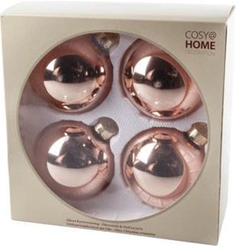 Kerstballen Set Stuks Kerstversiering Shiny Roze D Cm Glas