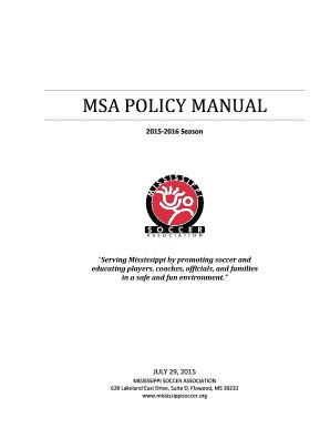 Fillable Online Msa Policy Manual Fax Email Print Pdffiller