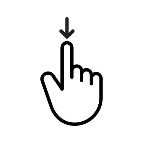 Gesture Finger Swipe Down Vector Art At Vecteezy