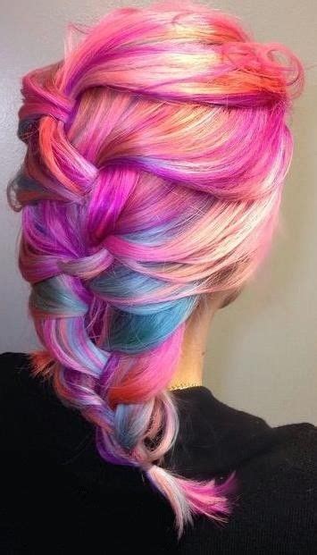 Mermaid Hair Colour Tone Pink Blue Purple Rainbow Sherbet Hair By