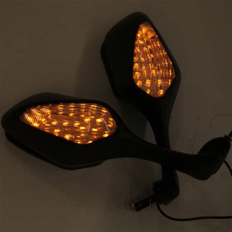 Motorcycle V Led Turn Signal Integrated Mirrors For Honda Cbr Rr