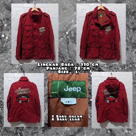 Jual Jaket Parka M65 Warna Merah Maroon Merk Jeep Second Original