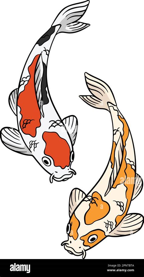 Koi Fish Cartoon Colored Clipart Illustration Stock Vector Image Art