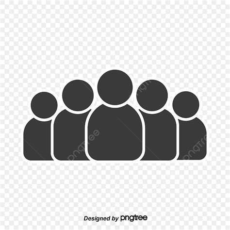 Group Black Silhouette Vector Png Team Black And White Group Character