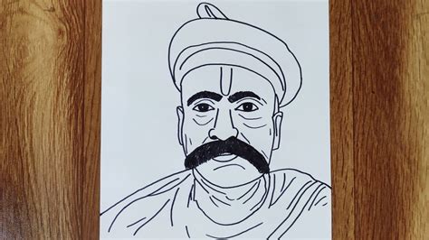 How To Draw Lokmanya Tilak Step By Step Bal Gangadhar Tilak