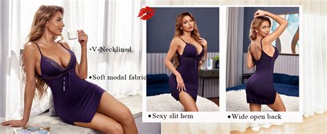 Adome Women Slip Lingerie Lace Chemise Babydoll Nightgown V Neck Full Slip Dress At Amazon Women