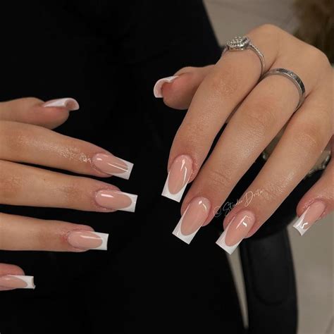 40 Best French Tip Nail Designs To Inspire You Long Acrylic Nails