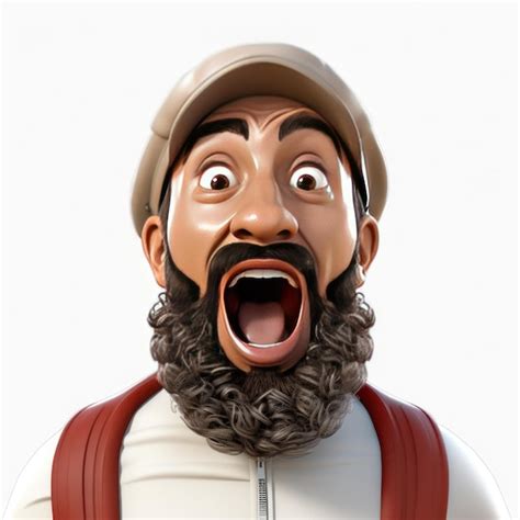 Premium Photo 3d Arabic Man Surprise Cartoon Face Expression