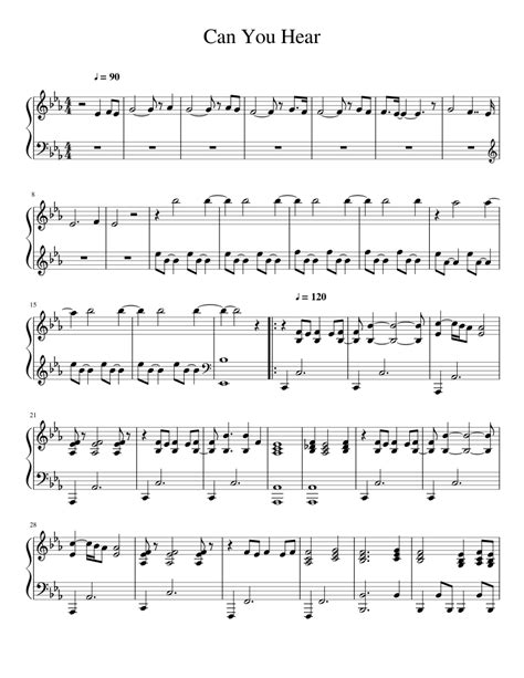 Can You Hear Sheet Music For Piano Solo