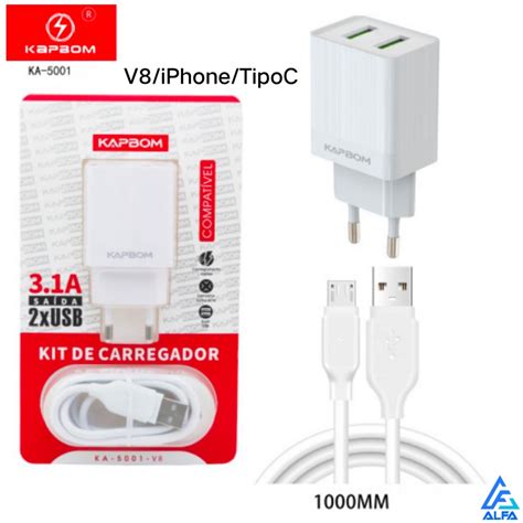 Carregador Turbo R Pido Usb Cabo V Iphone Type C A Alta