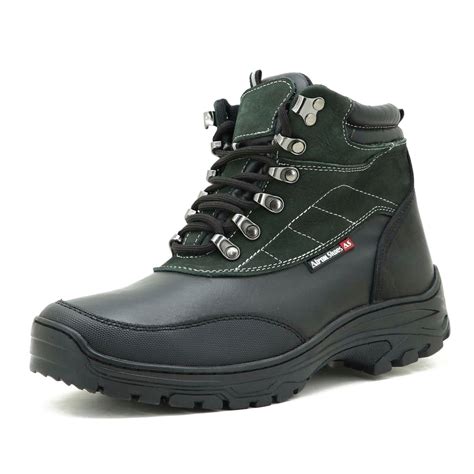 Coturno Trekking Adventure Em Couro Atron Shoes Verde