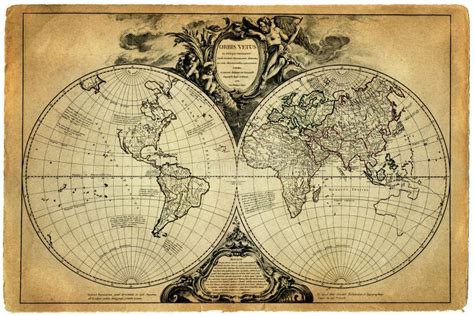 Old Geographical Map Of The World Of The 1752 A Good Background For