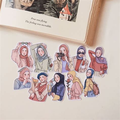 Printable Planner Muslimah Stickers Hijabi Sticker Shades Of Muslimah