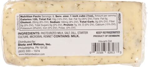 Dietz And Watson Havarti Dill Cheese 8 Oz Kroger