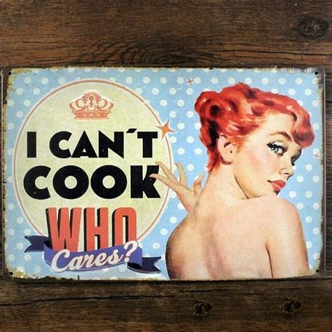 I Can T Cook Who Cares Vintage Retro Girl Pin Up