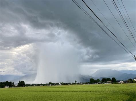 思わず見とれてしまうゲリラ豪雨の雨柱！