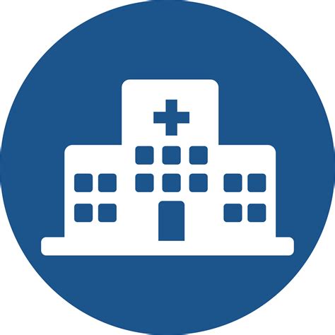 Hospital icons design in blue circle. 14322451 PNG