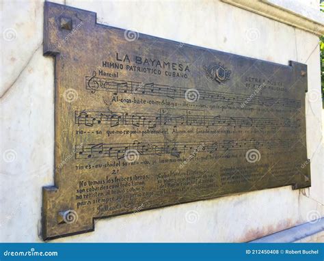 Plate with the National Anthem in Santiago De Cuba 31.12.2016 Editorial Stock Photo - Image of ...