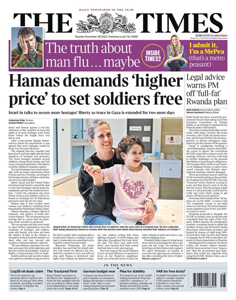 Times Front Page 28th Of November 2023 Tomorrows Papers Today