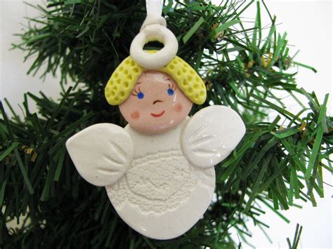 Tiny Blonde Angel Ornament Etsy