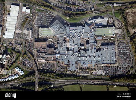 Vertical aerial view of the Metrocentre at Gateshead near Newcastle ...