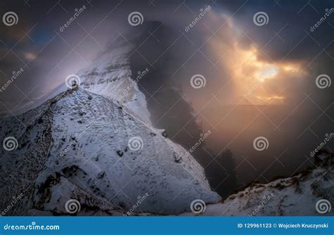 Kallur Lighthouse Snowstorm Stock Image - Image of rock, snow: 129961123