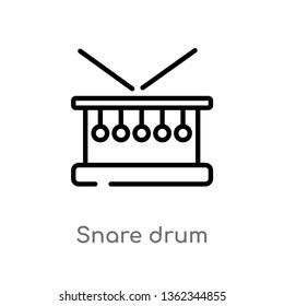 Outline Snare Drum Vector Icon Isolated Stock Vector Royalty Free