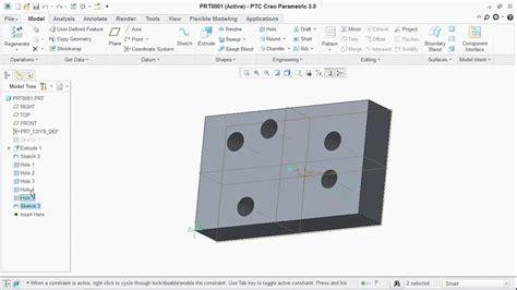 How To Create Hole Table In Creo Drafting Youtube