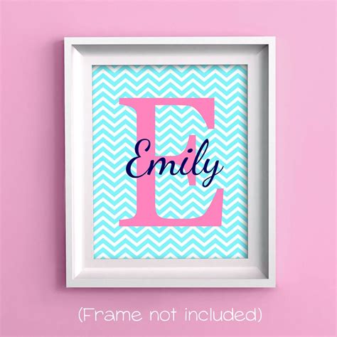 Monogram Nursery Art Baby Name Print Personalized Baby Etsy