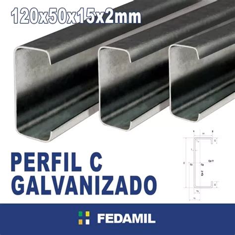 Perfil C Galvanizado 120x50x15x2mm 12mts Techo Estructural En Venta