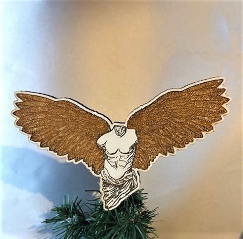 Male Angel Tree Topper Male Angel Topper Wood Male Angel Tree Topper