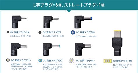 ノートパソコン用acアダプタ（65w・マルチタイプ） Aca Dc71mln 激安通販のイーサプライ