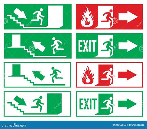 Set Of Emergency Exit Banners Fire Exit Emergency Exit Fire Assembly