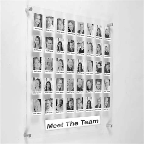 Wall Mounted Clear Acrylic Office Staff And Student Picture Photo