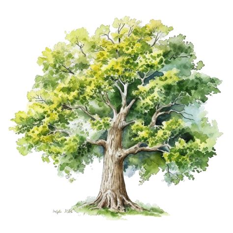 Cottonwood Tree Watercolor Clip Art High Quality Png Transparent