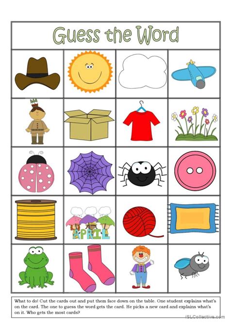 Guess the Word 1 discussion starters…: English ESL worksheets pdf & doc