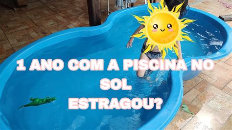 Piscina Feij O Litros Ano Ela No Sol Tirando A D Vida De