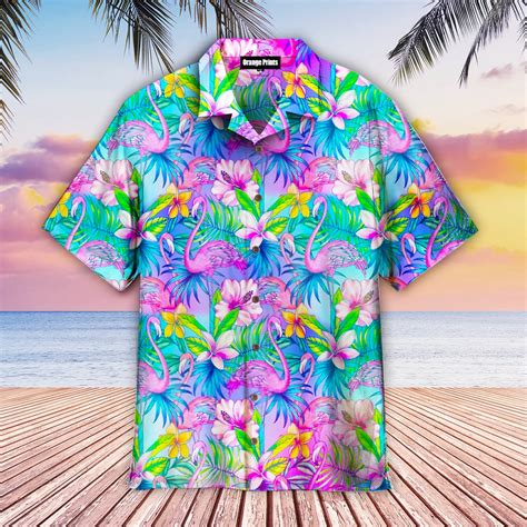 Pink Flamingo Tropical Aloha Shirts Robinplacefabrics