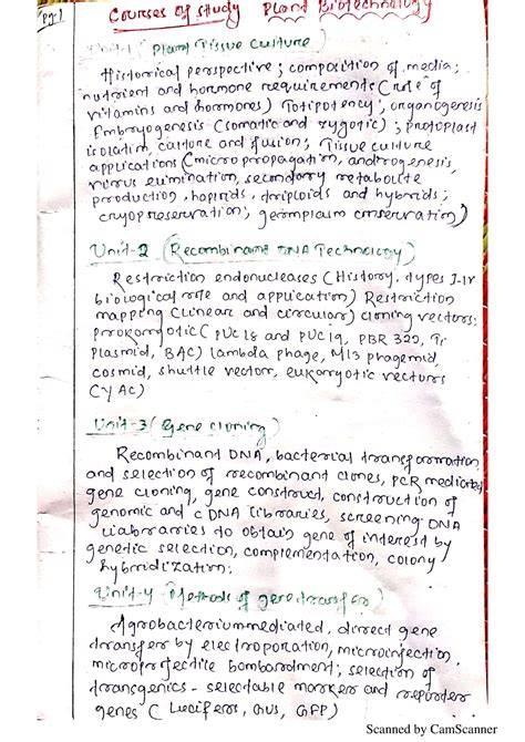 Biotechnology Note Lecture Note Botany Studocu