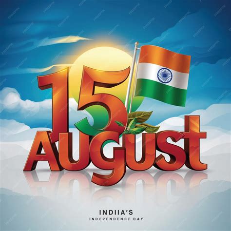 Premium Photo | 15th August India independence Day flag of India typography