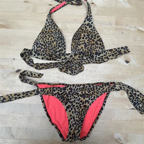 Victorias Secret Push Up Leopard Print Bikini Set Depop