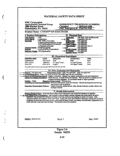 Msds Sample Sheet