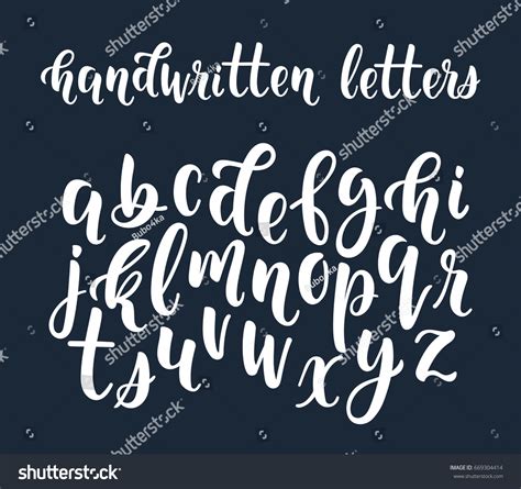 White Handwritten Latin Calligraphy Brush Script Stock Vector Royalty