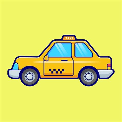 Free Vector Taxi Vehicle Cartoon Vector Icon Illustration Public