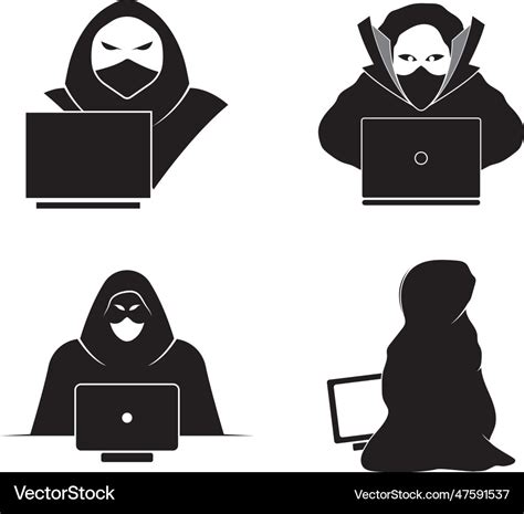 Anonymous hacker character design Royalty Free Vector Image