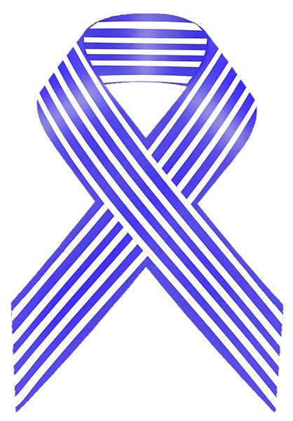 Blue And White Stripe Awareness Ribbon Awareness Ribbons White