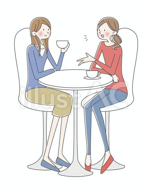 カフェで話す女性イラスト No 1594382｜無料イラスト・フリー素材なら「イラストac」